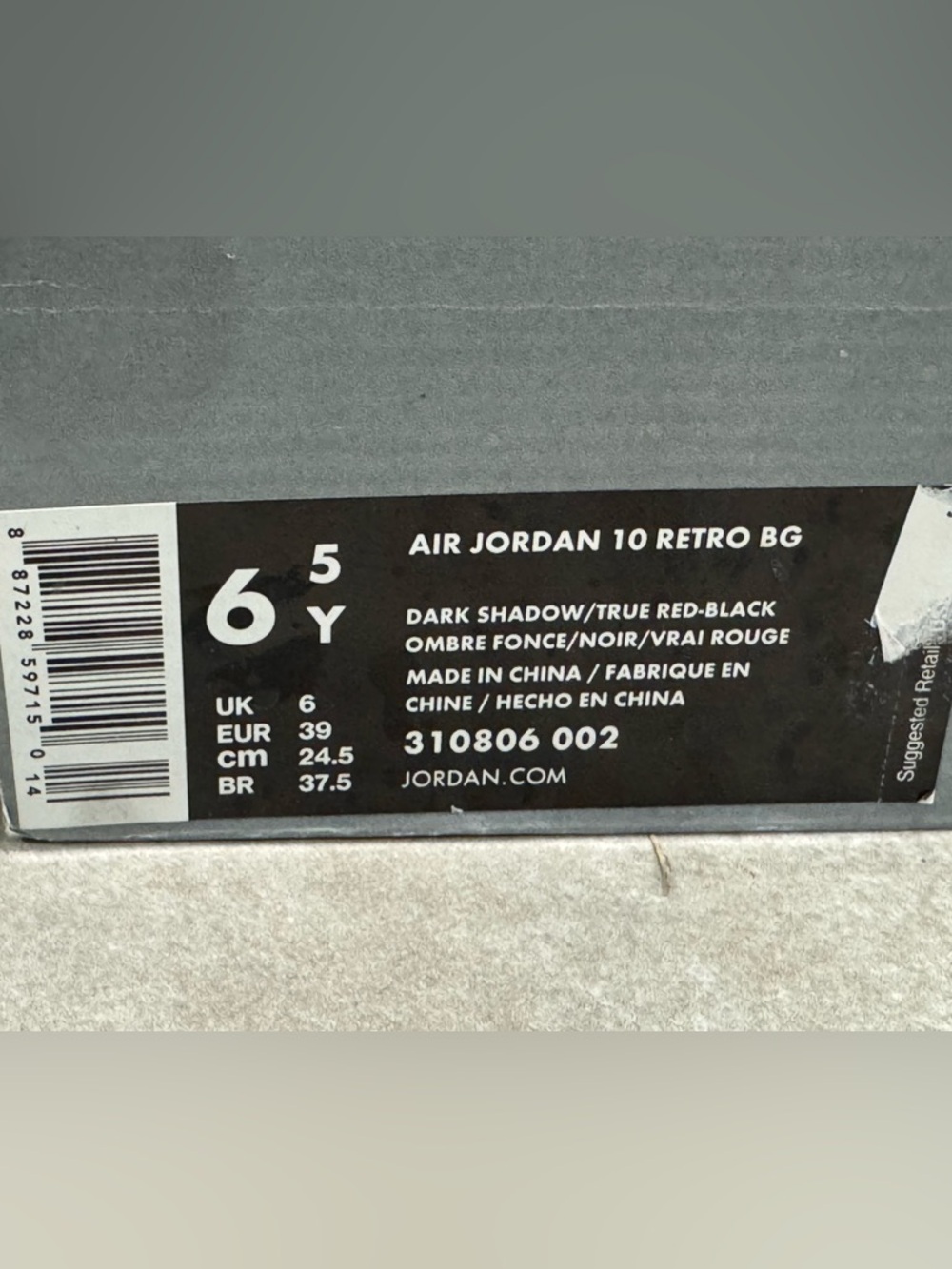 Size 6.5/8 Women's - Air Jordan 10 Retro 2018 Shadow - Picture 7 of 7